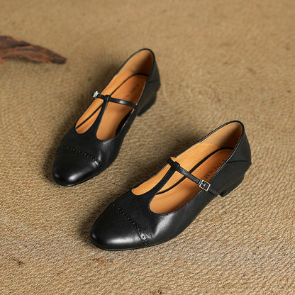 Graneth Genuine Leather Mary Jane Shoes