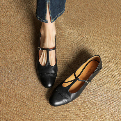 Graneth Genuine Leather Mary Jane Shoes