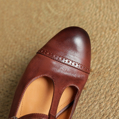 Graneth Genuine Leather Mary Jane Shoes