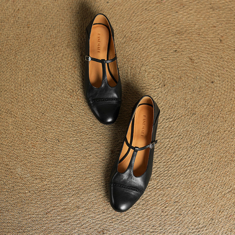 Graneth Genuine Leather Mary Jane Shoes