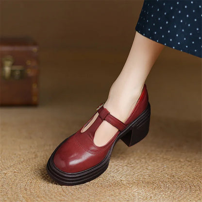 Elvana Chunky Mary Jane Shoes