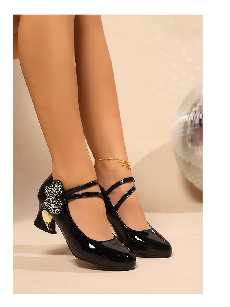 Desiree l Women's Chunky Round Toe Mary Jane Shoes