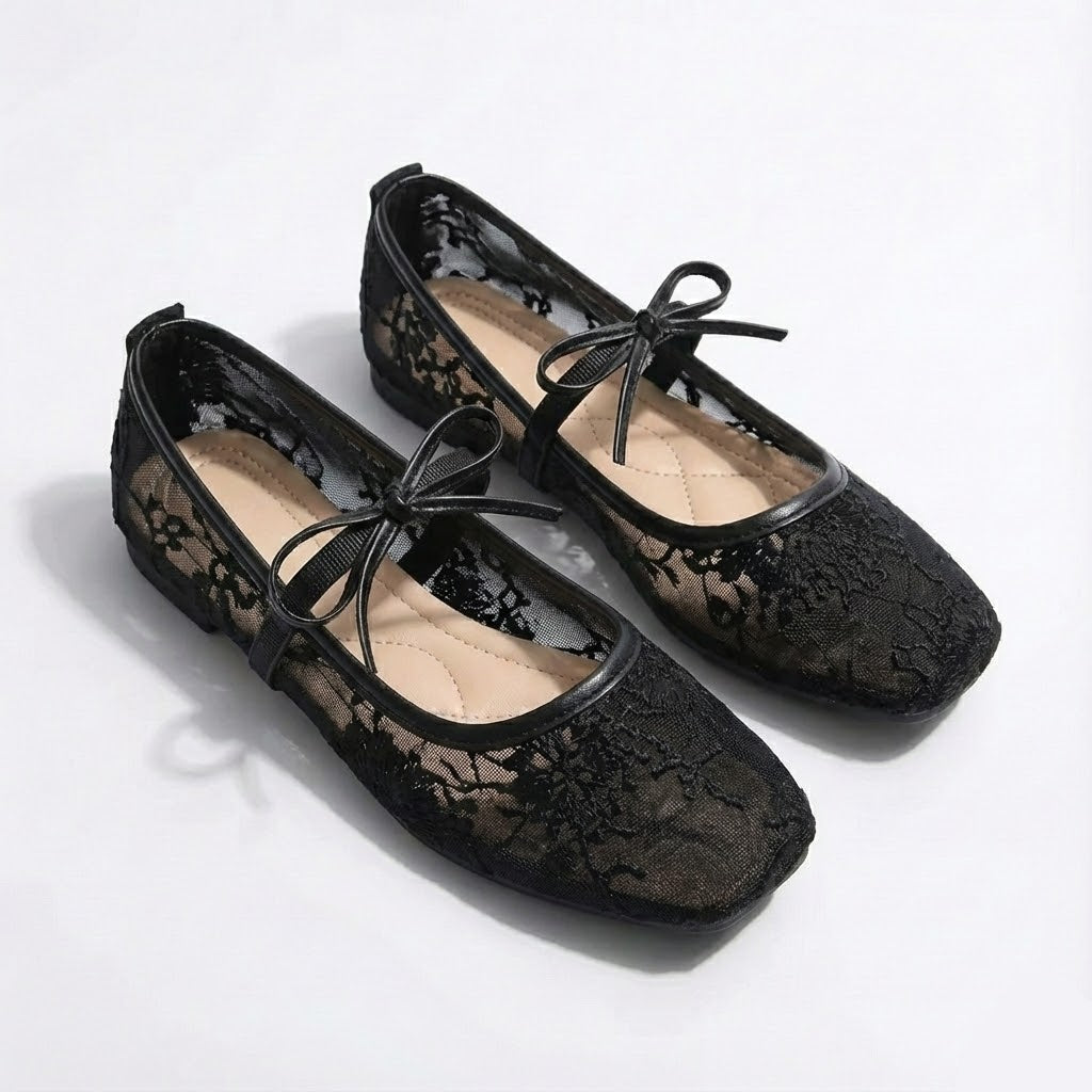 Mary Jane Lace Ballet Shoes for Women